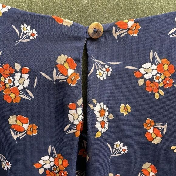 Enfocus Studio Ladies Floral Dress, Size 12, Navy Blue Rust and White - Picture 8 of 9